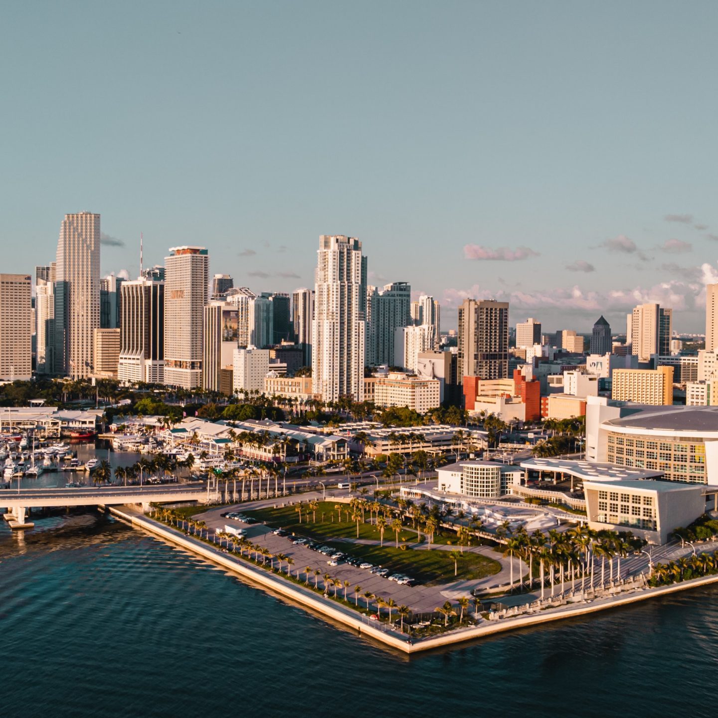 a large body of water with a city in the background