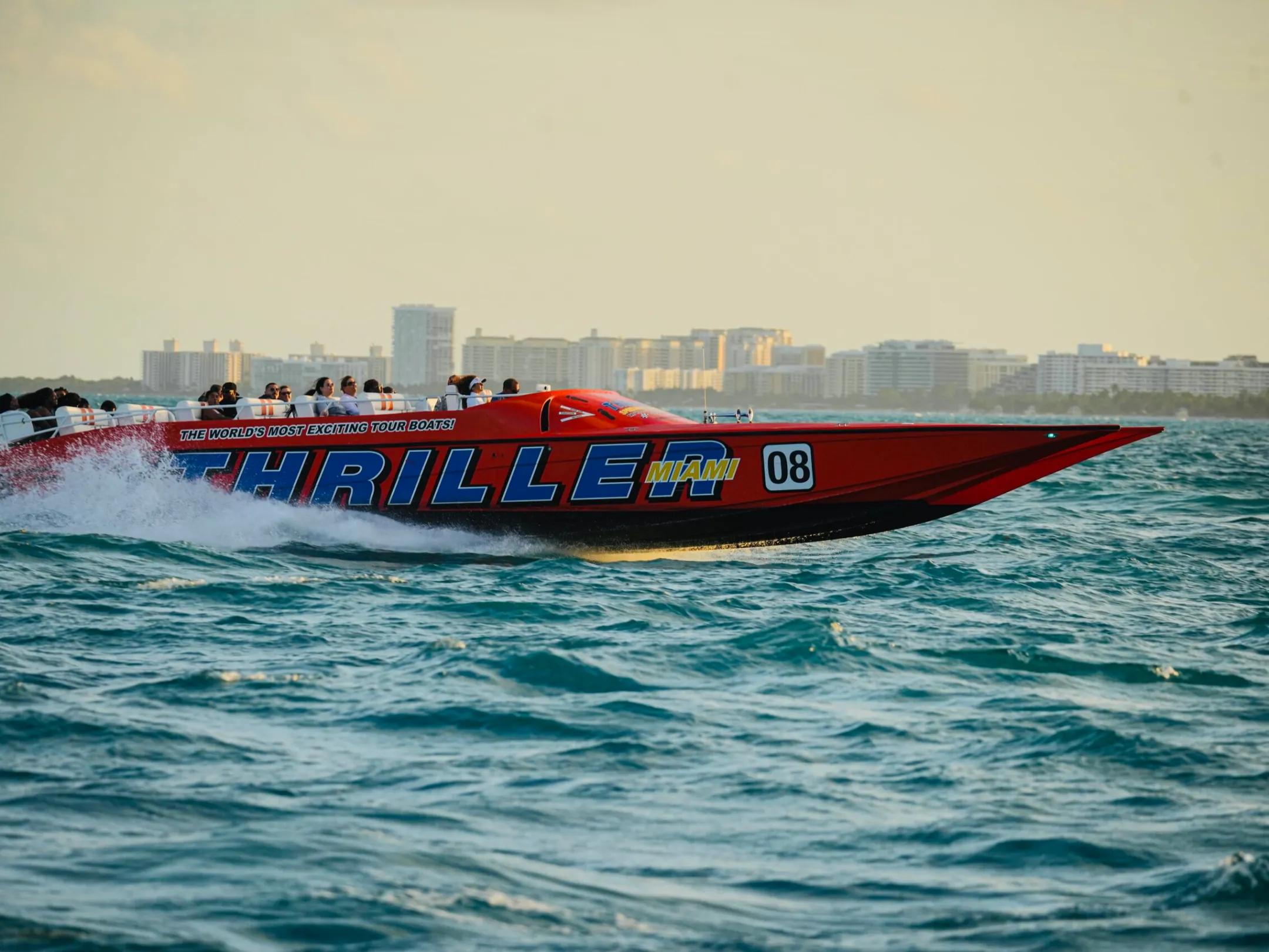 a small boat in a large body of water