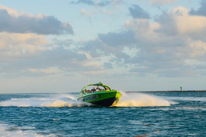 a small boat in a body of water